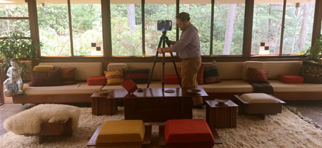 Using lasers and orbital cameras to digitally scan the exterior and interior of Fallingwater aids in future preservation projects and will be used to develop a virtual file cabinet of historic data and images.