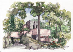 Ivan Chow Sketches: Fallingwater from Rear Walkway