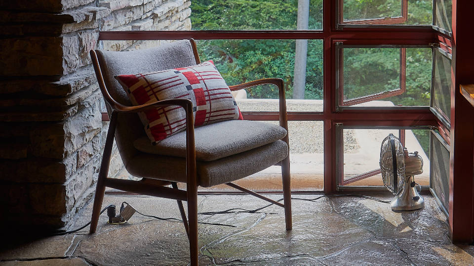Photo of modern chair in Edgar Kaufmann jr.'s Fallingwater suite