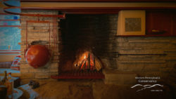 Photo of the fireplace at Fallingwater