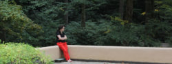 Photo of Insight/Onsite participant on Fallingwater terrace