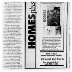 Photo of original Pittsburgh Post-Gazette article for Ruba Rombic at Kauffman's Department Store - Part 2