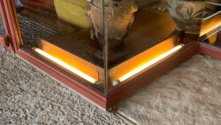 In areas where steel meets stone, silicone is applied to replicate the look of concrete mortar.