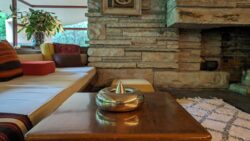 Satellite ashtray (1983, reissued 2022) designed by Carl Auböck IV (b. 1954), on display in the Guest House. 