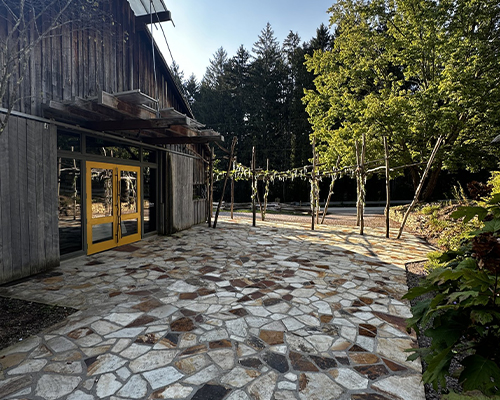 The courtyard at the Barn at Fallingwater