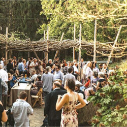 The courtyard at the Barn at Fallingwater