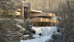View of Fallingwater in the winter