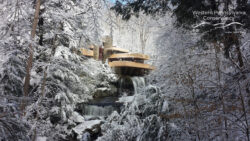 View of Fallingwater in the winter
