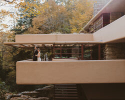 Bride and Groom at Fallingwater