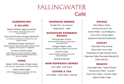 Cafe menu
