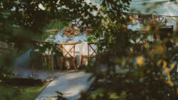 Gala table in trees